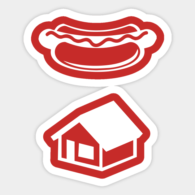 KEVIN'S HOT DOG GHOSTBUSTERS LOGO (white) Sticker by theshirtsmith